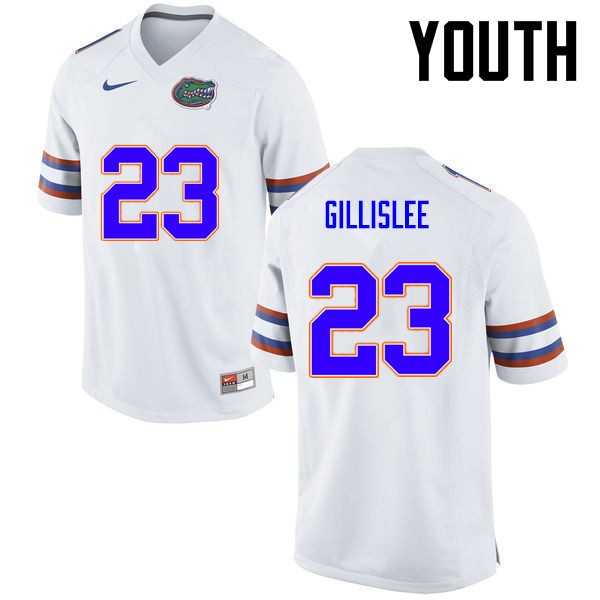 NCAA Florida Gators Mike Gillislee Youth #23 Nike White Stitched Authentic College Football Jersey GLW8464NP